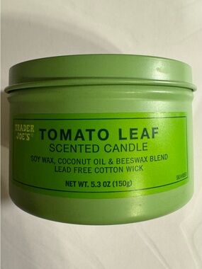 🪴Trader Joe's Tomato Leaf Scented Candle - Green Tin 🪴